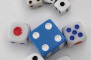 Colourful six-sided dice - 12pcs
