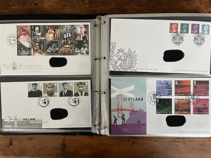Collection of  87 UK First Day Cover stamps 2003 to 2006 in album