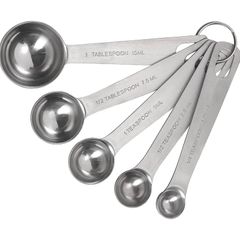 Stainless Steel Measuring Spoons, 5 Piece Set for Measuring Dry and Liquids