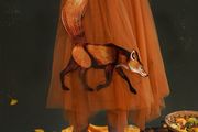 Original Designer Fox Embroidered Tulle Dress