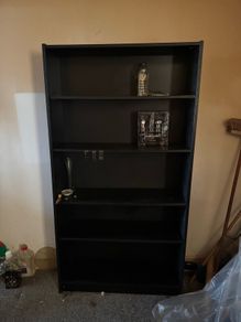 Black bookcase unit