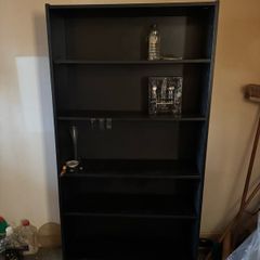 Black bookcase unit