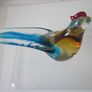 Pair of Hand Blown Multicoloured Art Glass Rooster Figurines Image 7