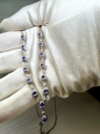 Tanzanite and Natural Zircon Necklace