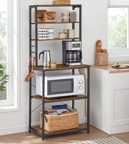 New 6 Shelves Kitchen Storage Rack (Rustic brown) FREE P&P