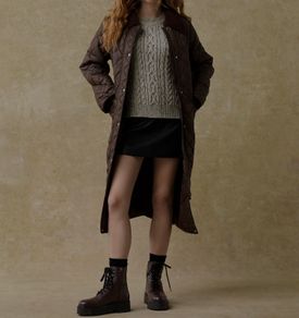 Next longline chocolate brown jacket new