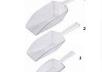 Lot of 3 clear plastic scoops for sweets, pop corn, grain, ice scoop ideal for any party, celebration. Set of 3 scoops