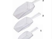Lot of 3 clear plastic scoops for sweets, pop corn, grain, ice scoop ideal for any party, celebration. Set of 3 scoops