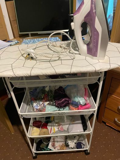 Complete sewing studio/at home business- machines, workstation fabrics and accessories