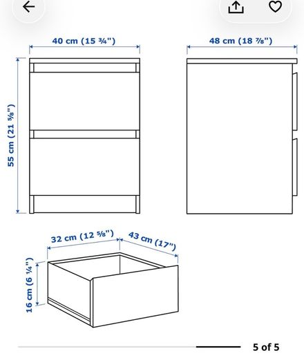 Ikea bedside locker
