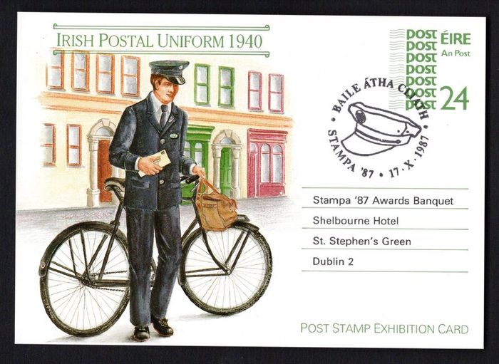 1987 Ireland Stampa Awards Banquet with show cancel of 17th October 1987 and Menu on the reserve. Very limited printed.