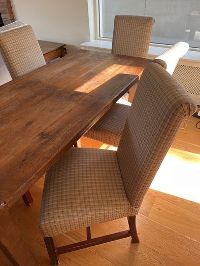 french oak dining table and chairs