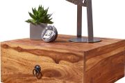 Bedside Table Sheesham Solid Wood 40 x 40 x 25 cm Modern Bedside Chest of Drawer