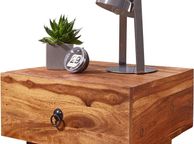 main image for ad Bedside Table Sheesham Solid Wood 40 x 40 x 25 cm Modern Bedside Chest of Drawer