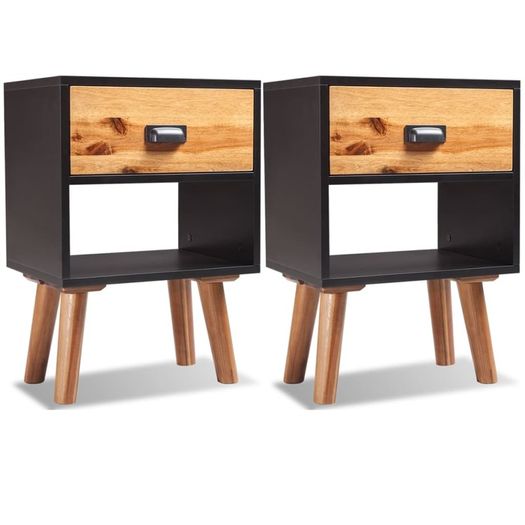 Solid Acacia Wood Bedside Cabinets 2 pcs 40x30x58 cm