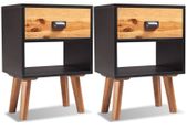 Solid Acacia Wood Bedside Cabinets 2 pcs 40x30x58 cm