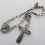 Vintage Turquoise  Large 4" Cross Pendant and unusual Chain length 34" Image 8