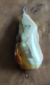 Genuine Natural Baltic Freeform Butterscotch Amber Pendant