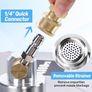 Washer Surface Cleaner,4000PSI Patio Cleaner Attachment with 4 Wheels, Stainless Steel Housing,Power Washer Rotary Brush with 2 Extension Wands and 1/4" Quick Connector for Outdoor/Patio Image 3