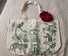 sezane tote bag and velvet scrunchie new