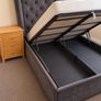 King Size Grey Ottoman Storage Bed Image 2