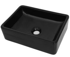 Basin Ceramic Rectangular Black 41x30x12 cm