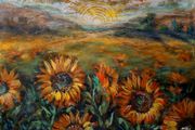 Sun-Kissed Sunflowers Original Acrylic Painting by ArtH2O