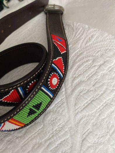 Belt Leather Belt Hand made Hand beaded