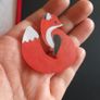 Red Fox Brooch Acrylic Pin Badge Lapel Fox Animal Broach Woodlands Theme Wild Life Image 4
