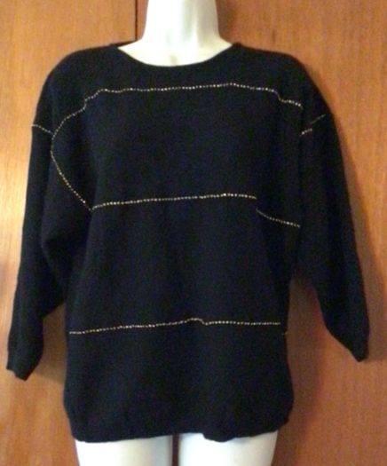 Chaus Rhinestone and Angora Designer Sweater  Size 12