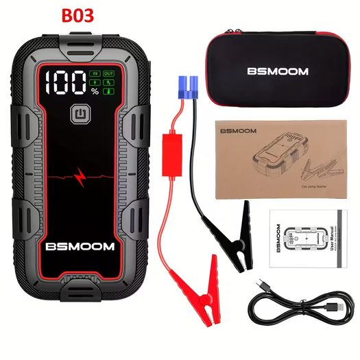12V Car Jump Starter 8000A Peak Auto Battery Booster Pack Power Bank, Jump Box With LED Light LCD Screen (Up To All Gas Or 10.0L Diesel Engine)