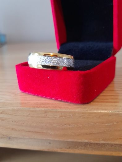 Tungsten carbride ring 14k gold plated size 10.5