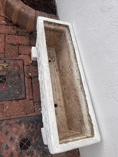 Stone concrete rectangular planters x 4