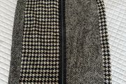Riani Houndstooth Tweed Front-Zip Mini / Midi Skirt - Size DE 38 / UK 12