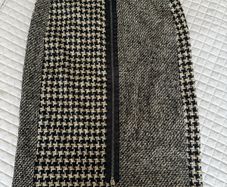 Riani Houndstooth Tweed Front-Zip Mini / Midi Skirt - Size DE 38 / UK 12
