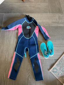 Wetsuit and water shoes