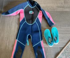 Wetsuit and water shoes