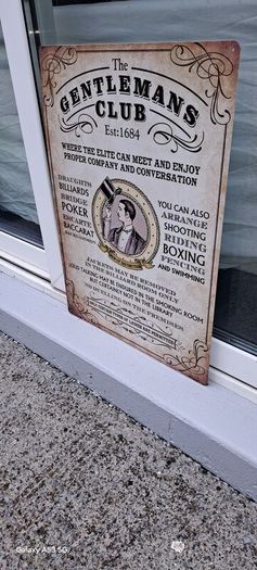 large  gentleman's club metal sign