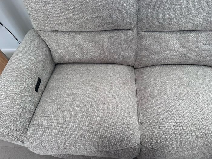 3 Seater Beige Fabric Power Recliner Sofa - Ashbrook