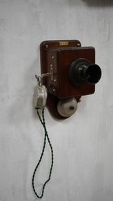 Antique British Wooden Wall Telephone