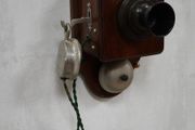 Antique British Wooden Wall Telephone