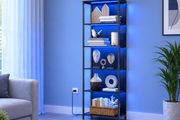 LED 6 Tier Bookcase with Adjustable Shelf with Steel Frame