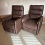 Brown Leather Swivel Recliner Armchair Image 5