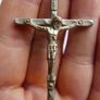 Vintage Small Crucifix INRI Cross Vintage Jesus Statue Chirstian Image 2