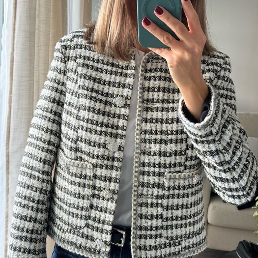 Gorgeous H&M double breasted tweed blazer S