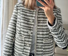 Gorgeous H&M double breasted tweed blazer S