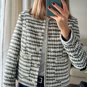 Gorgeous H&M double breasted tweed blazer S