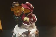 Christmas Musical Wind Up Lovable Teddie Ornament