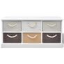Storage Bench 6 Drawers Wood Image 3