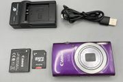 Canon IXUS 145 16.0MP 8x Optical Zoom Digital Camera- Purple - Tested - Full Kit